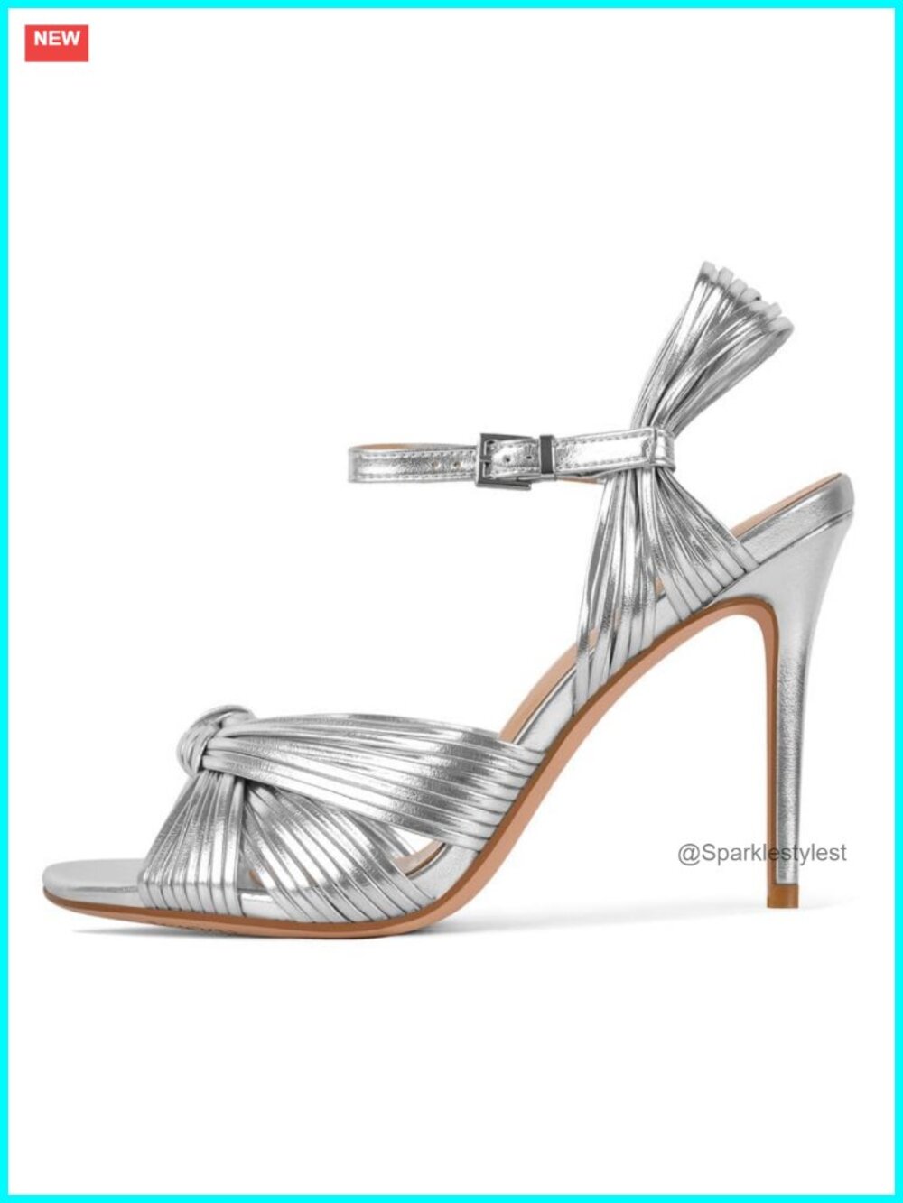 Strappy Stiletto High Heel Sandals Braided Knot Ankle Strap Open Toe Dress Shoes